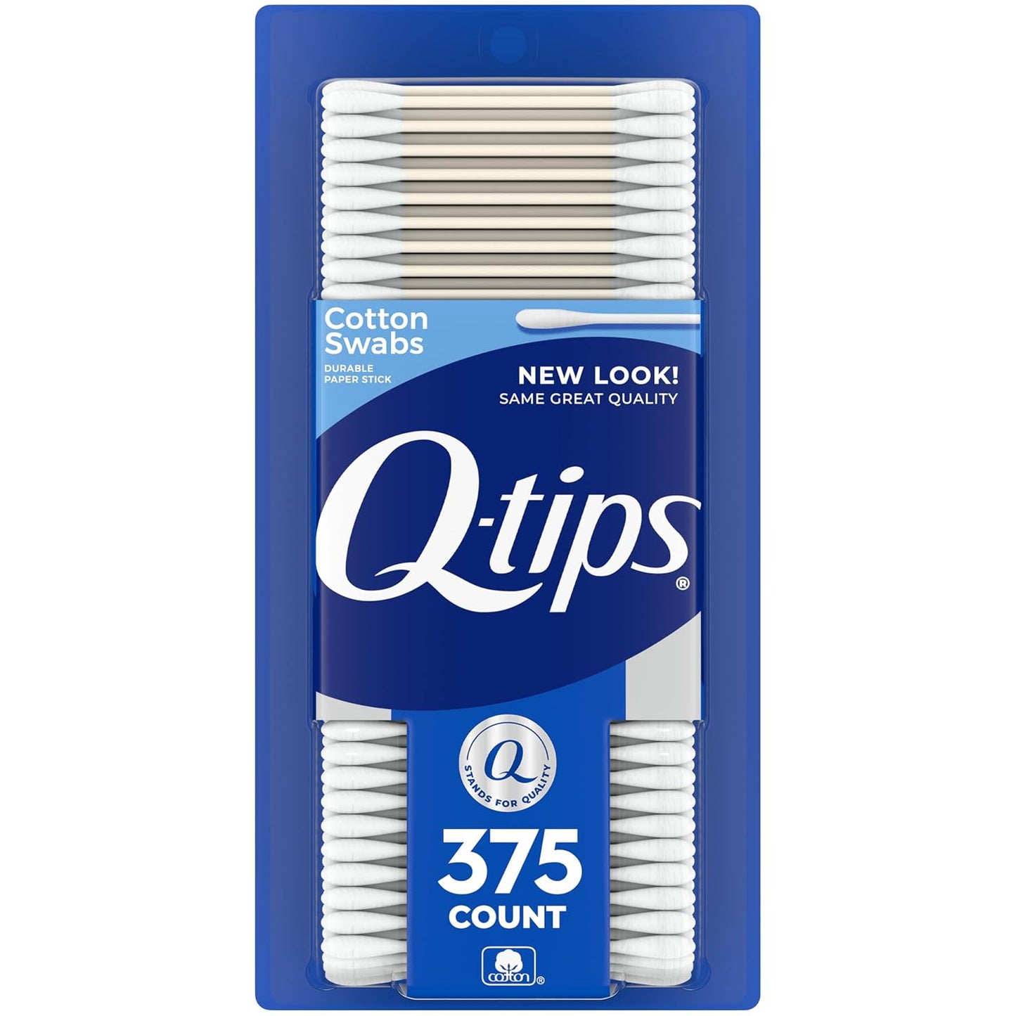 Cotton Swabs - 100% Cotton Q-Tips for Hygiene & Beauty Care | 375 Count