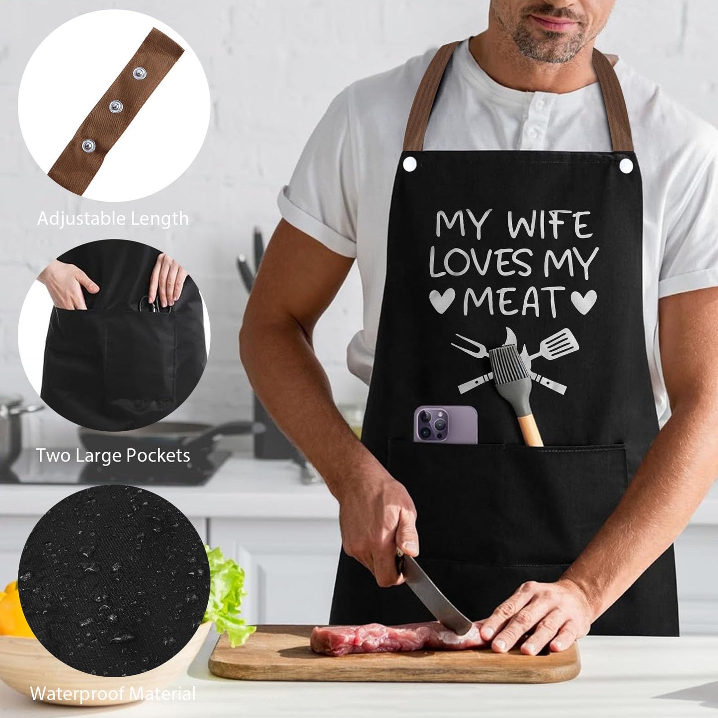 CAKKA Gifts for Husband, 8PCS Husband Birthday Gift Set Includes Tumbler Straw Apron Socks Key Chain, Best Ever Husband Christmas Gifts from Wife for Valentines Day Anniversary Birthday Christmas