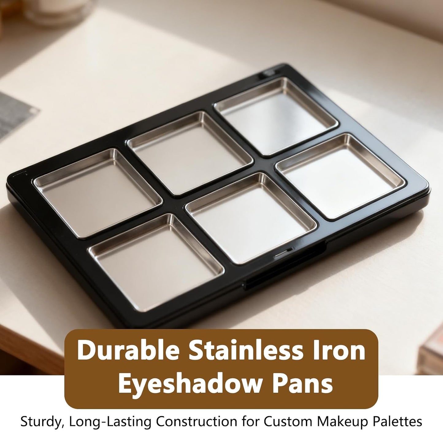Empty Eyeshadow Pans - 20 Pcs 26mm Square Metal Containers with Depotting Tool | Refillable Makeup Palette Accessories