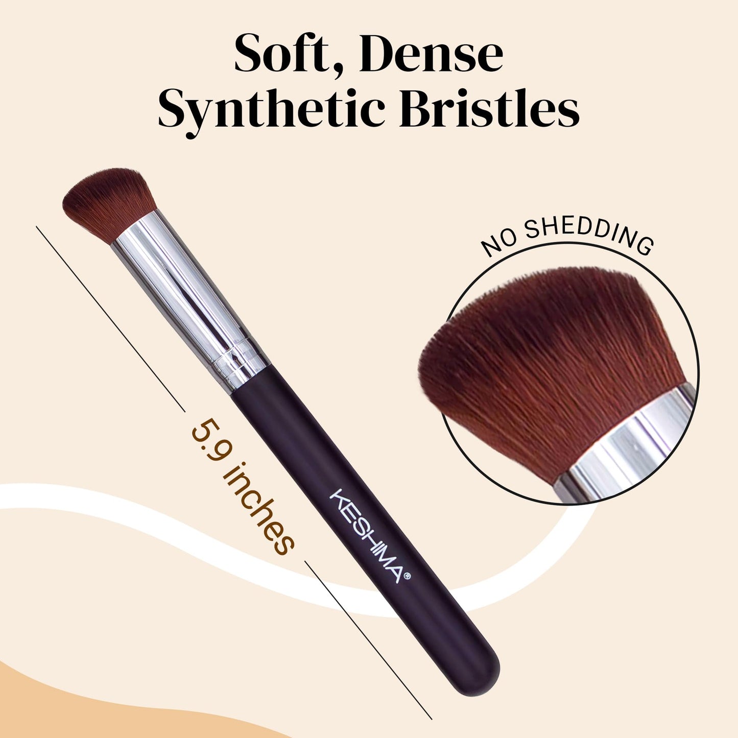 Angled Concealer Brush by Keshima - Under-Eye Concealing, Contouring & Setting, Seamless Streak-Free Finish - Works with Liquid, Cream & Powder - Soft, Dense Synthetic Bristles