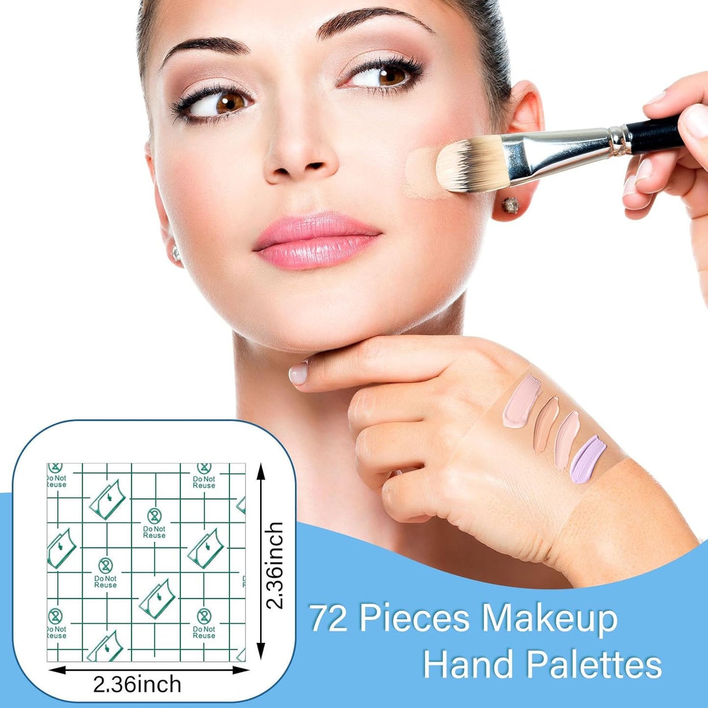 Makeup Hand Palette - 200 Disposable Waterproof Mixing Trays | 2.36 x 2.36 Inch