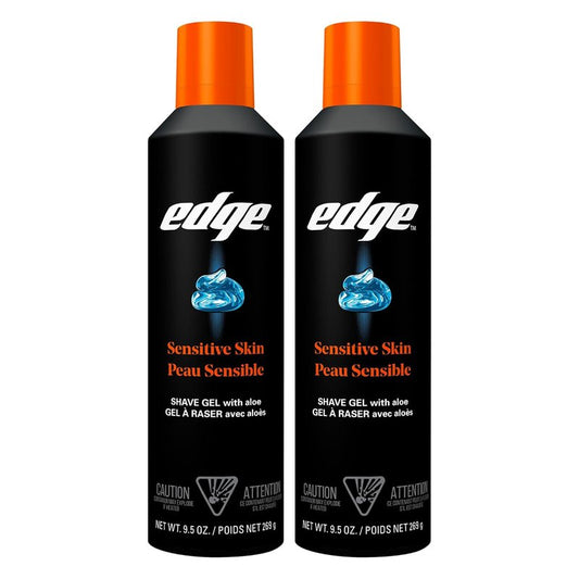 Edge Shaving Gel for Men - Aloe Infused Moisturizing Shave Gel | 9.5oz, 2 Pack for Sensitive Skin