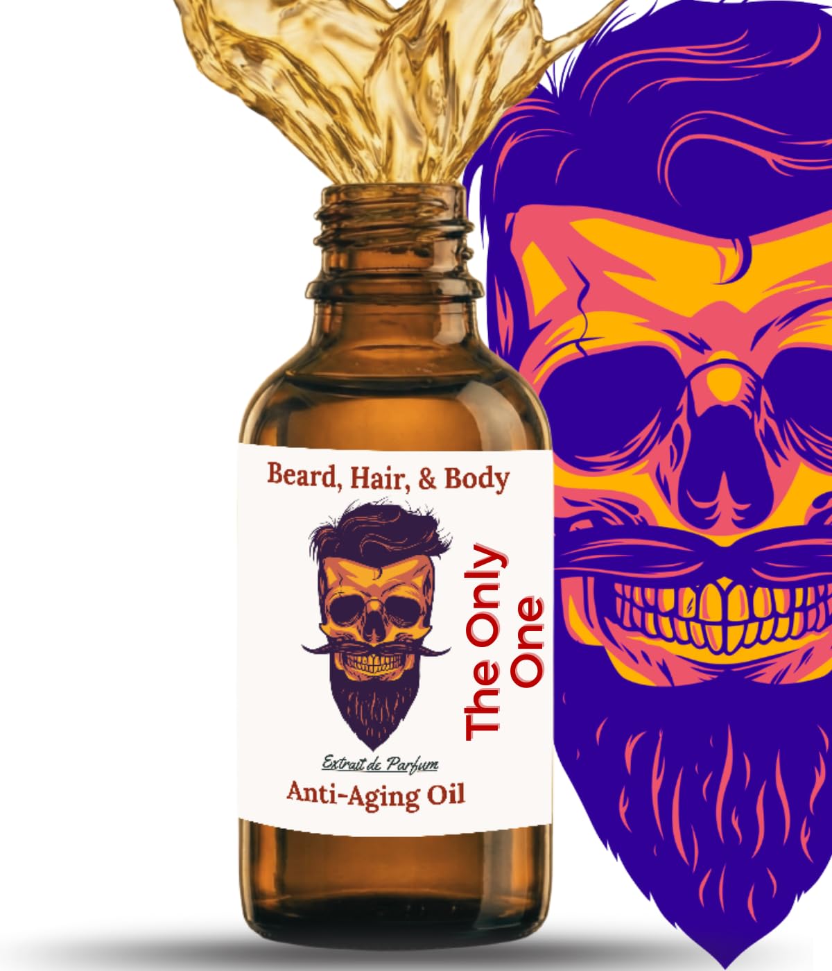 The Only One Scented Beard Oil for Men Beard Growth Serum & Conditioner | Softener & Moisturizer for Dry Oily Skin | 11 Natural Anti-Aging Oils | Argan, Jojoba & Castor | Facial Hair & Mustache Growth