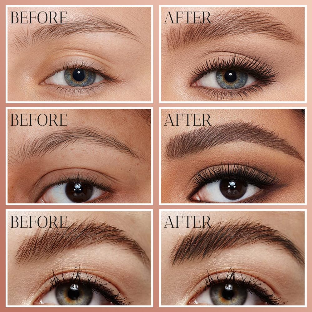Microblading Eyebrow Pencil, 2026 New 3D Waterproof Microblading Eyebrow Pencil with 4 Fine Tips, Long-Lasting Natural Gap-Filling Eyebrow Makeup for Women (Black)