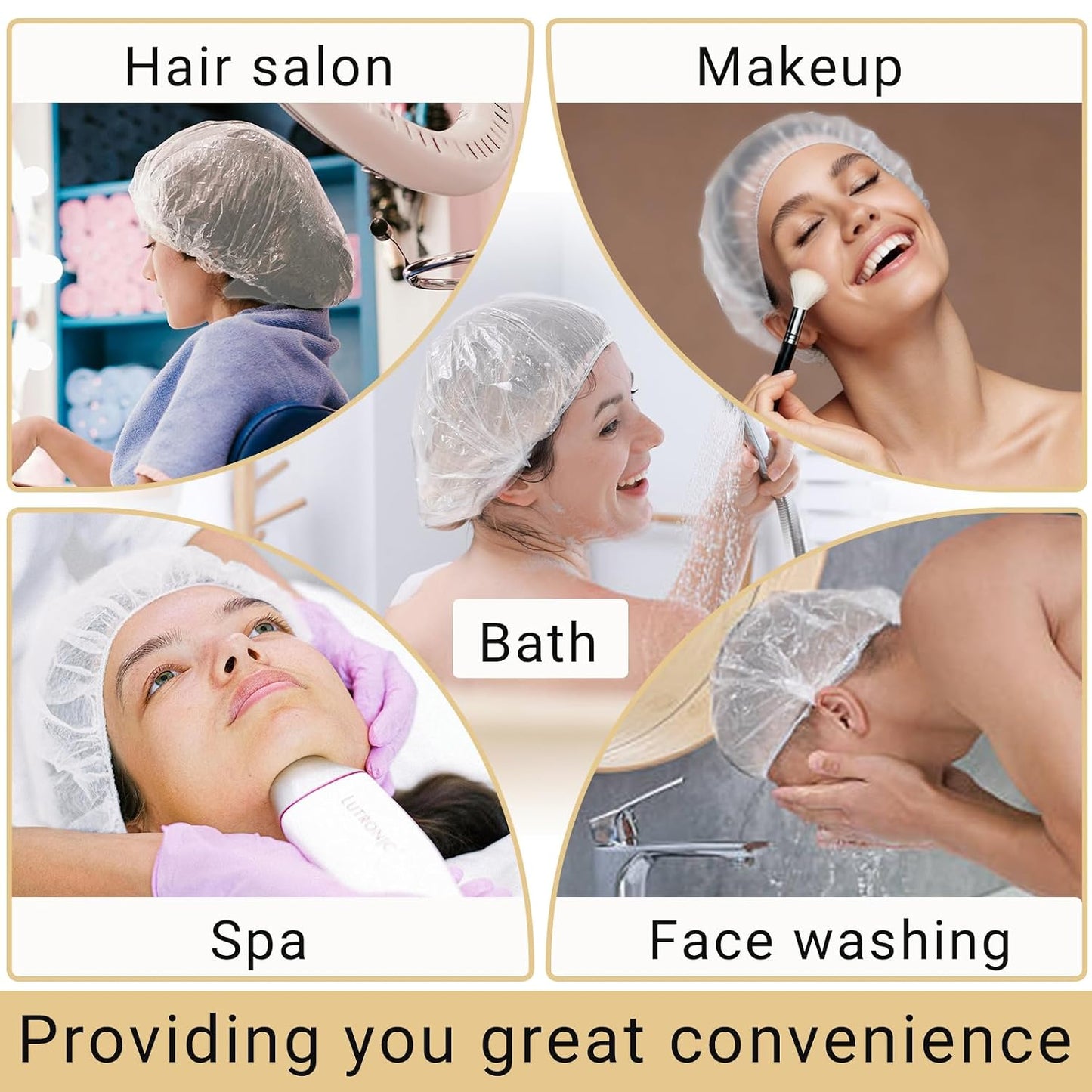 Disposable Shower Caps - 1100 Pcs Clear Waterproof Elastic Hair Caps for Salon, Spa & Travel