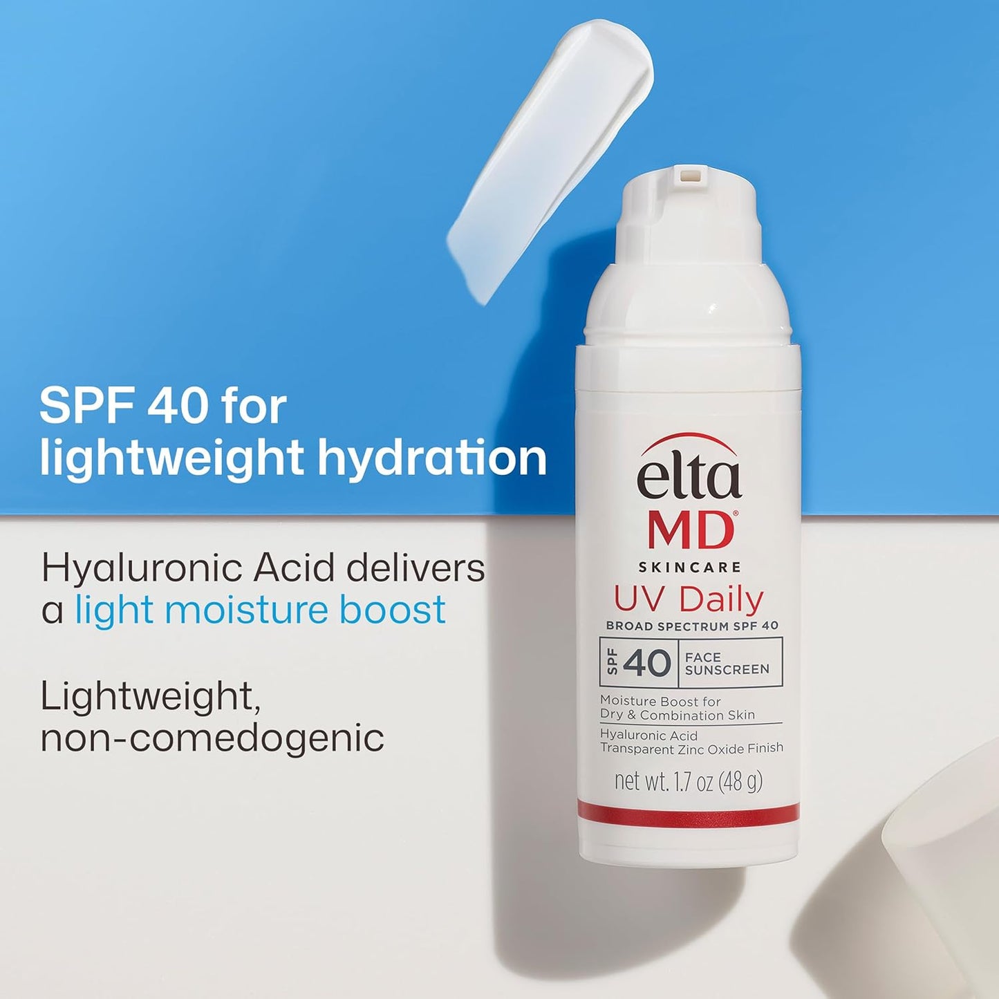 EltaMD UV Daily SPF 40 Face Sunscreen - Zinc Oxide Moisturizer for Dry Skin | Lightweight & Hydrating