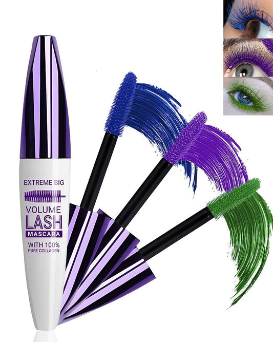 5D Colored Mascara - Long-Lasting Waterproof Formula | Blue, Purple, Green Options for Volume & Curling