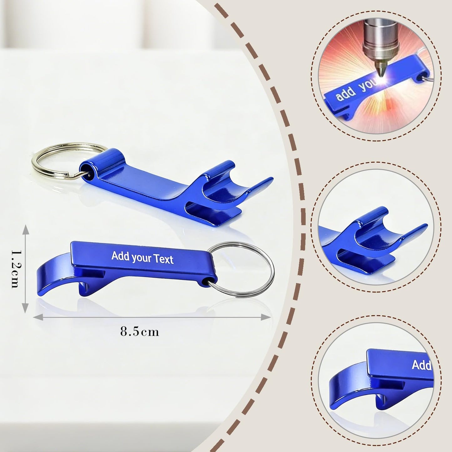 10-100pcs Custom Aluminum Beer Bottle Opener Custom Bottle Opener Personalized Bottle Opener Keychain Bulk Engraved Text Logo Keychains for Bars Wedding (100)