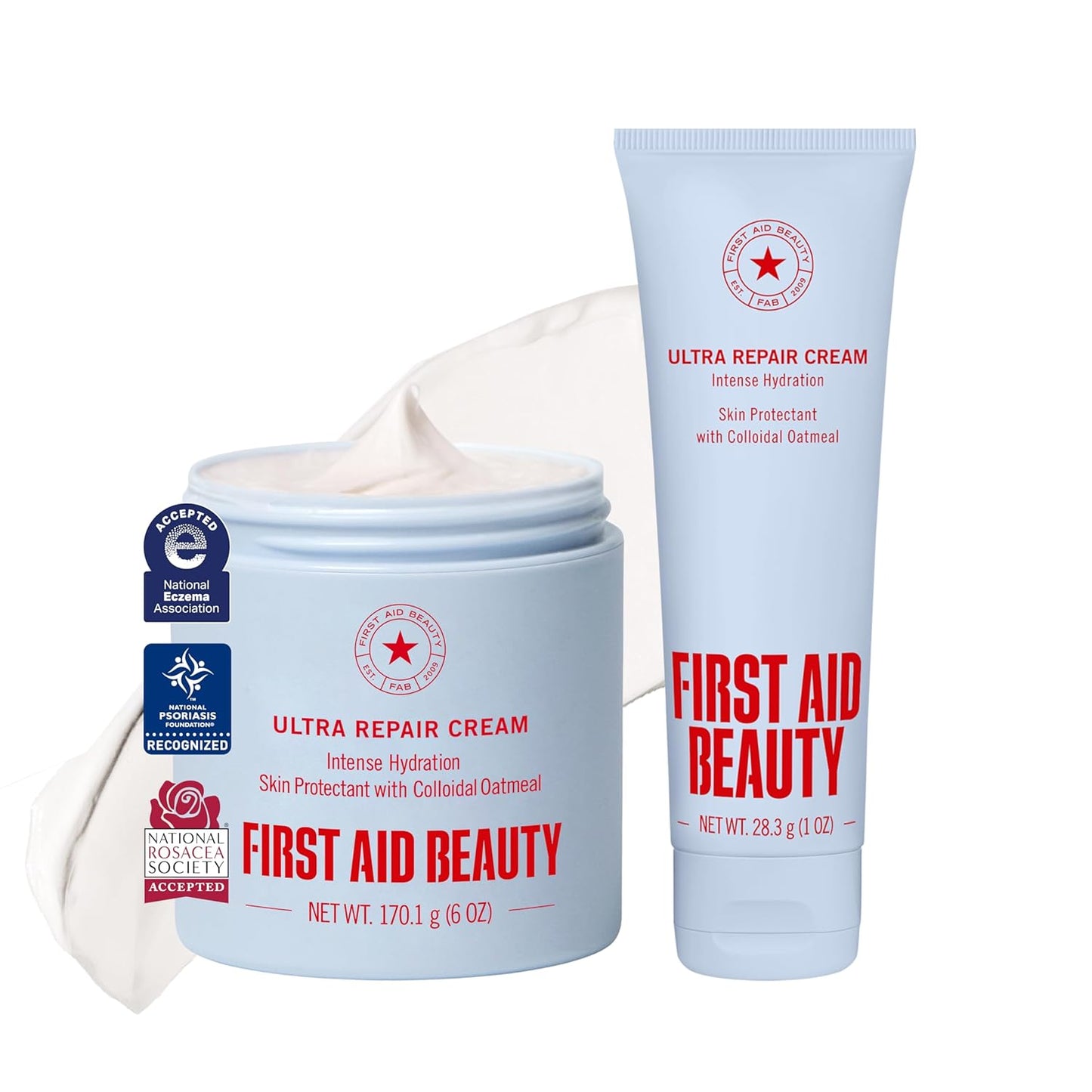 First Aid Beauty Ultra Repair Cream - Intense Hydration Face & Body Moisturizer | Eczema Support, Fragrance-Free