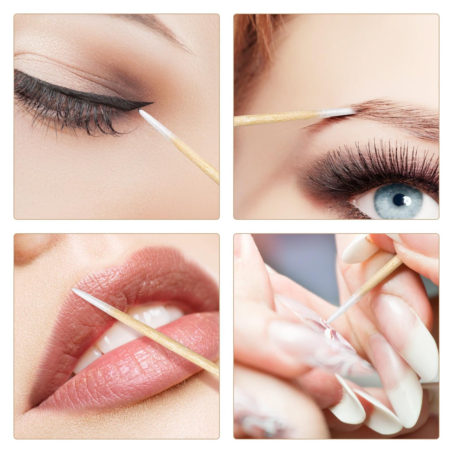 BABONIE 400PCS Pointed Cotton Swabs - Precision Microblading Cotton Swab 4 inch - Micro Sticks for Nail Supplies Makeup Tattoo Permanent Cosmetic