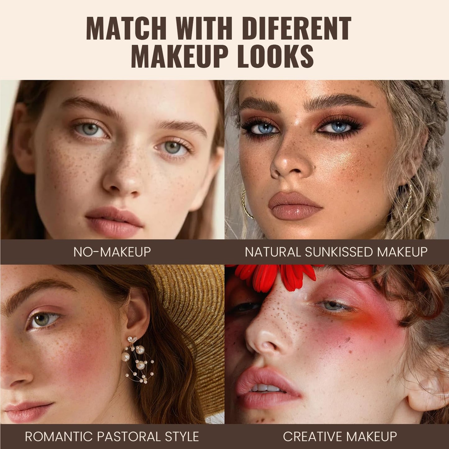 Pudaier 2Pcs Freckle Stamp - Waterproof Faux Freckle Pen, Natural-Looking Freckle Makeup, 5-Point Quick Dry Long-Lasting Magic Fake Freckles Marker for Sunkissed Makeup (#3-Coffee + #4-Caramel)