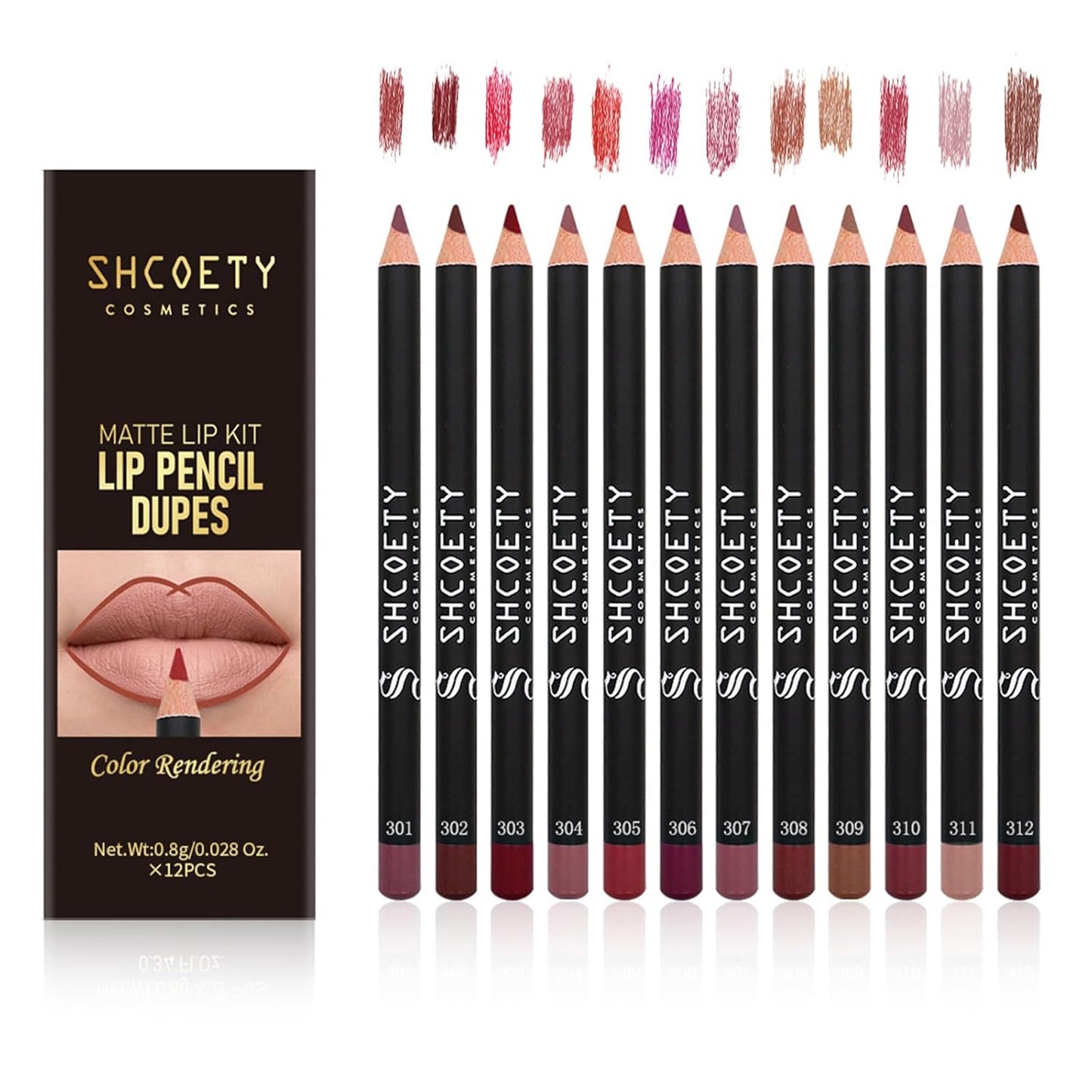 Matte Lip Liner Set - 24 Pcs Waterproof Longwear Lip Pencils | High Pigment Smooth Finish
