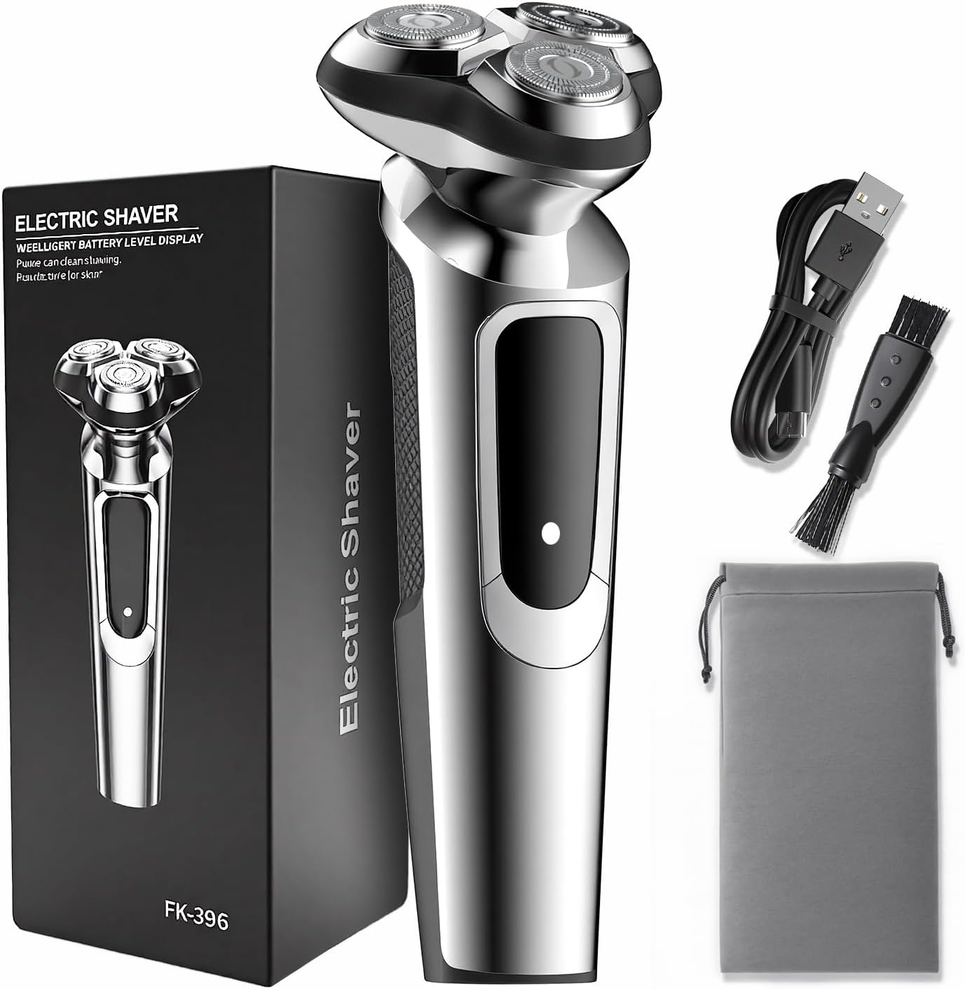 Electric Razor for Men - USB-C Rechargeable Wet & Dry Shaver with Pop-Up Trimmer | Black Travel Case Included