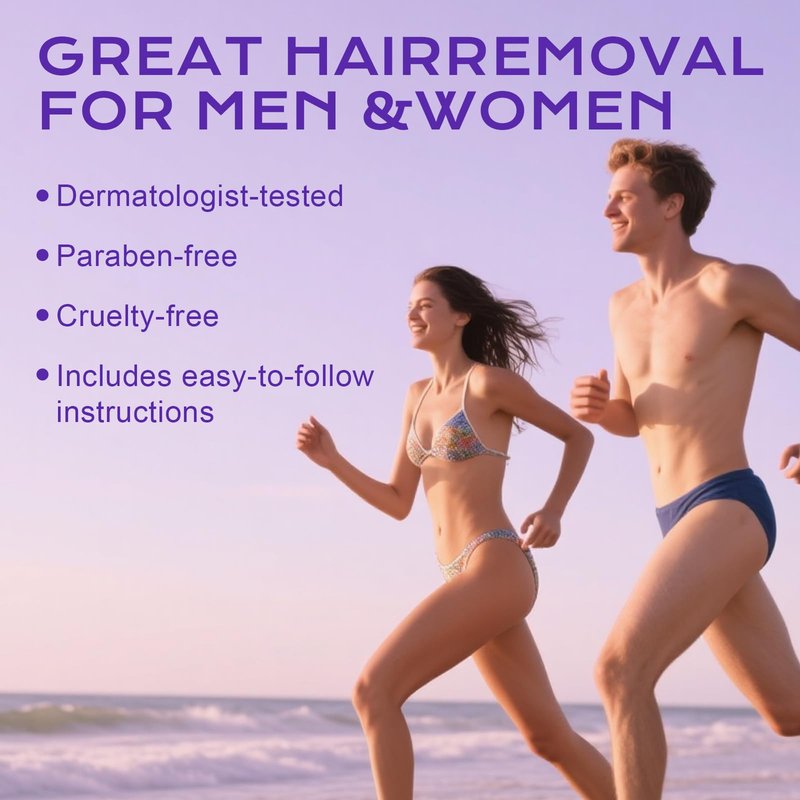 Body Hair Removal Cream for Sensitive Skin, Painless Depilatory Cream with Spatula Applicator, Durable and Smooth for Men and Women, Gentle Formula for Hair Removal and Skin Care