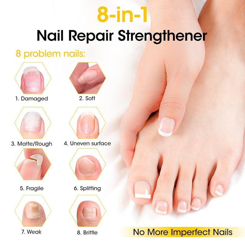 GELLEN Pro Care Ginger Nail Strengthener - 8-in-1 Air Dry Clear Serum for Thin Nails Growth & Repair | Nourishing Formula