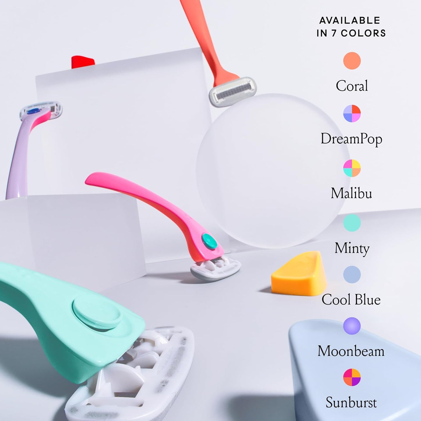 Billie Women's Razor Shave Kit - 5-Blade Razor + 2 Refills + Magnetic Holder | Sunburst Color