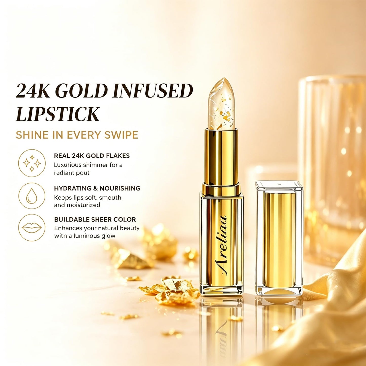 Areliaa Signature Lipstick for Older Women, Skin-Adaptive Lipstick, Ph Color Changing Clear Jelly, Long-Lasting Hydration, Transfer-Resistant & Nourishing Lip Stick (2pcs)
