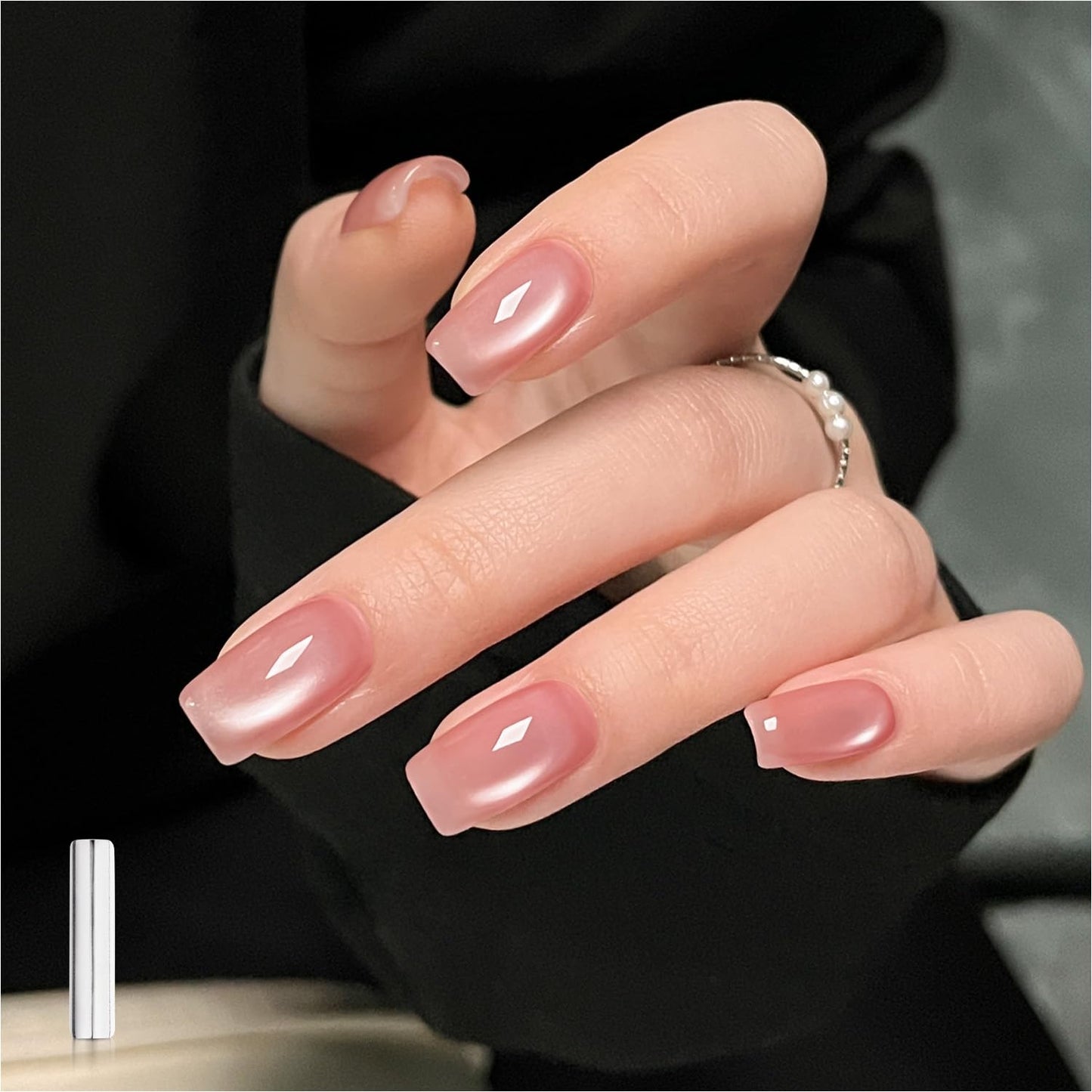 Glassy Cat Eye Gel Nail Polish - 16ml Holographic UV Gel with Magnet | Silvery Moonlight Reflective Finish