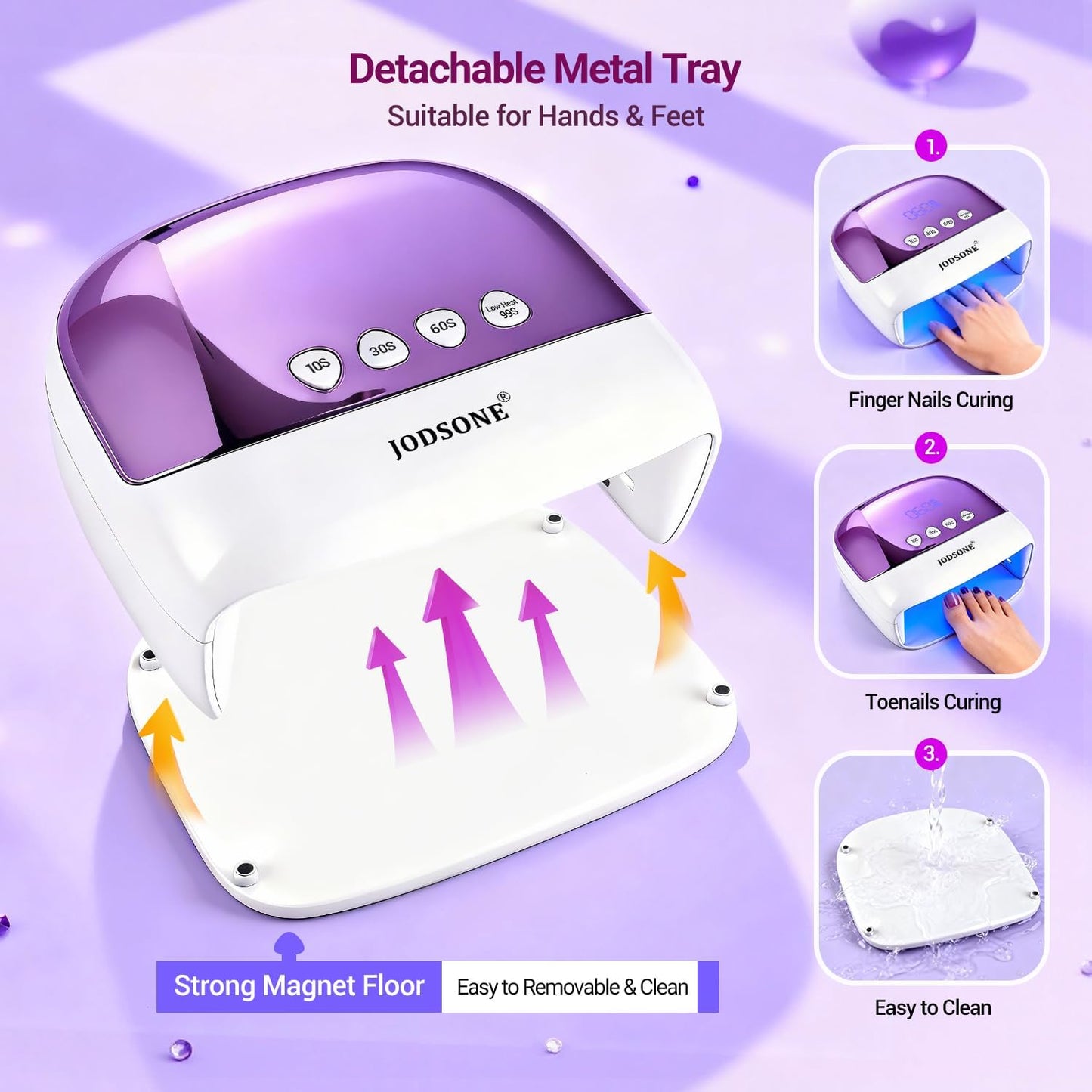 Cordless LED Nail Lamp - Rechargeable Portable Nail Dryer with LCD Display & 4 Timers | Ideal for Home & Salon Use