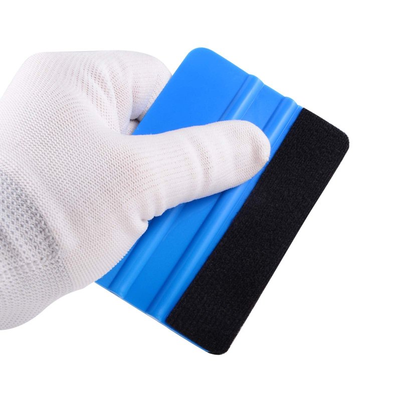 EHDIS 10pcs Vinyl Squeegee 4 Inch Car Vinyl Scraper Decal Applicator Window Tint Wallpaper Smoothing Tool with Black Fabric Felt Edge-Blue