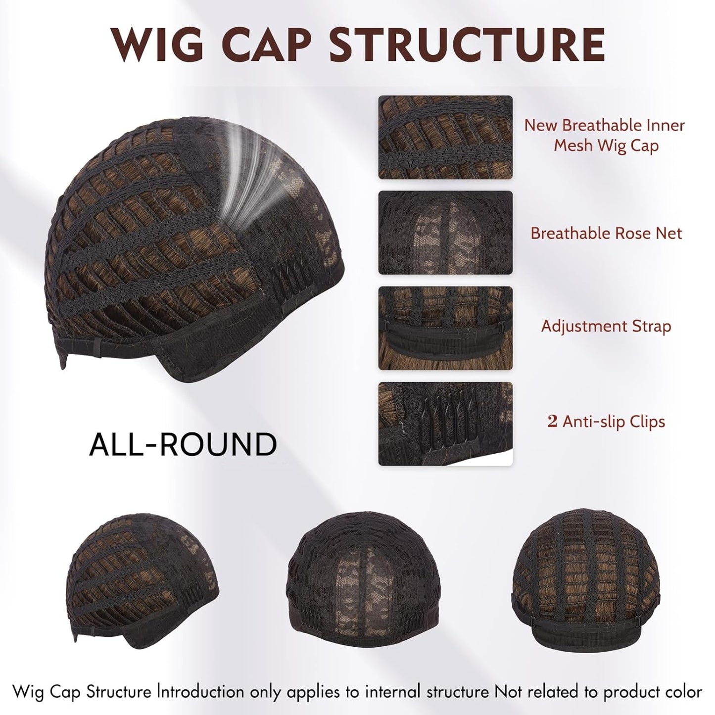 Layered Body Wave Wig with Bangs for Women - 16 Inch Heat Resistant Synthetic Hair | Natural Looking Auburn Mix Dark Brown