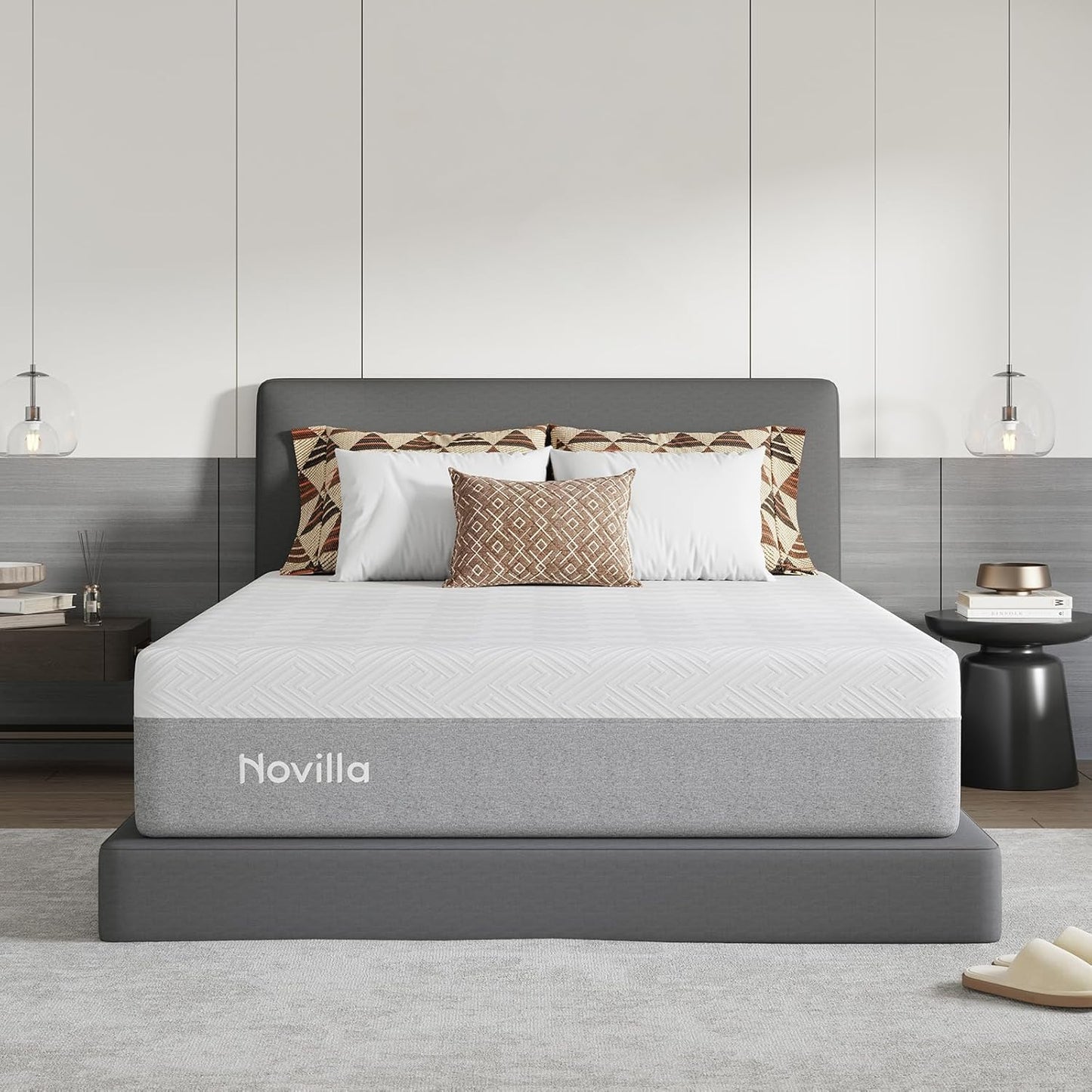 Novilla Bliss Queen Size Mattress - 12" Gel Memory Foam for Cool Sleep & Pressure Relief | Medium Plush Feel