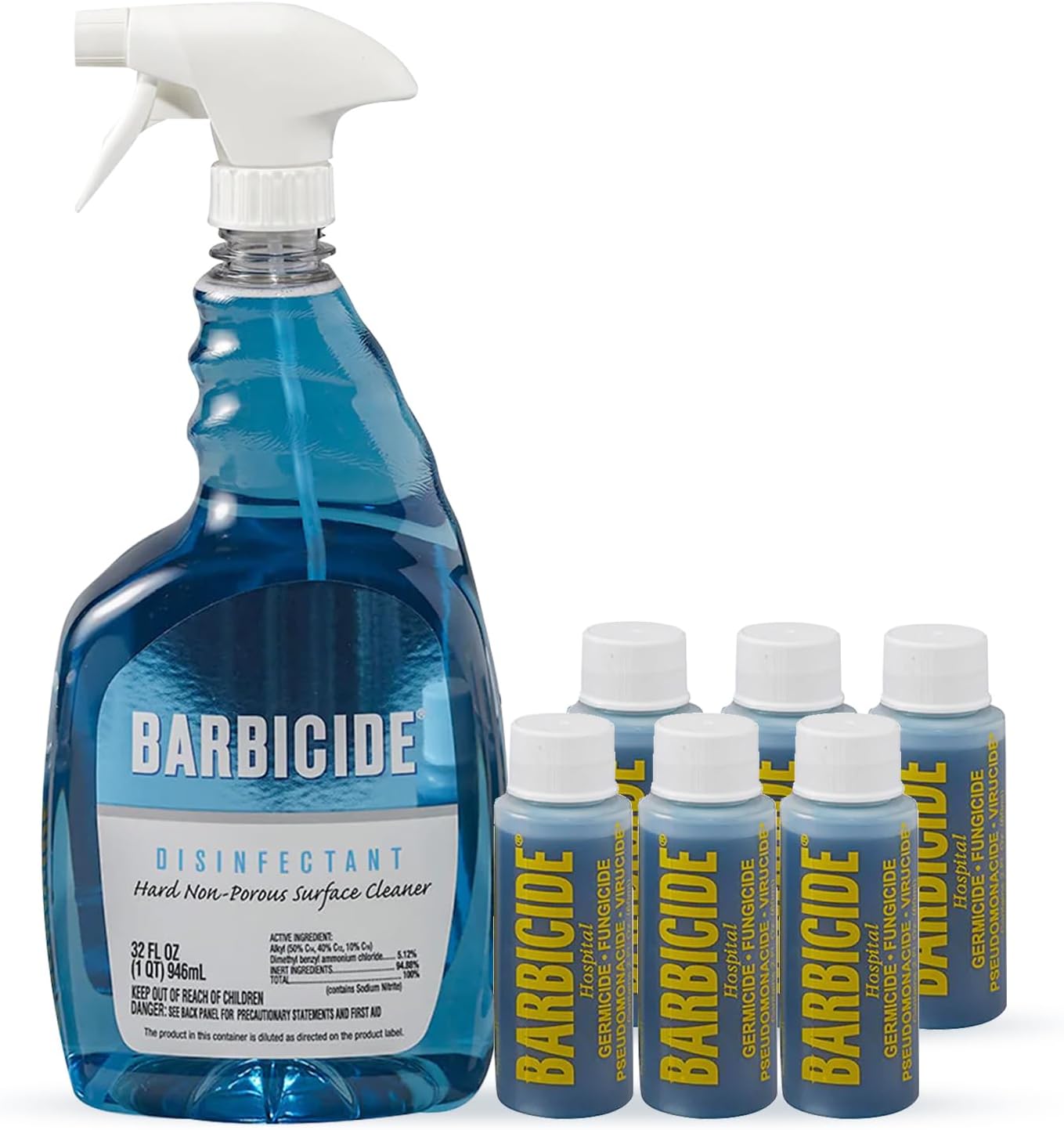 Barbicide Disinfectant Concentrate - Hospital-Grade Germicide for Salons | 16 Fl Oz Pint, Anti-Rust Solution for Tools