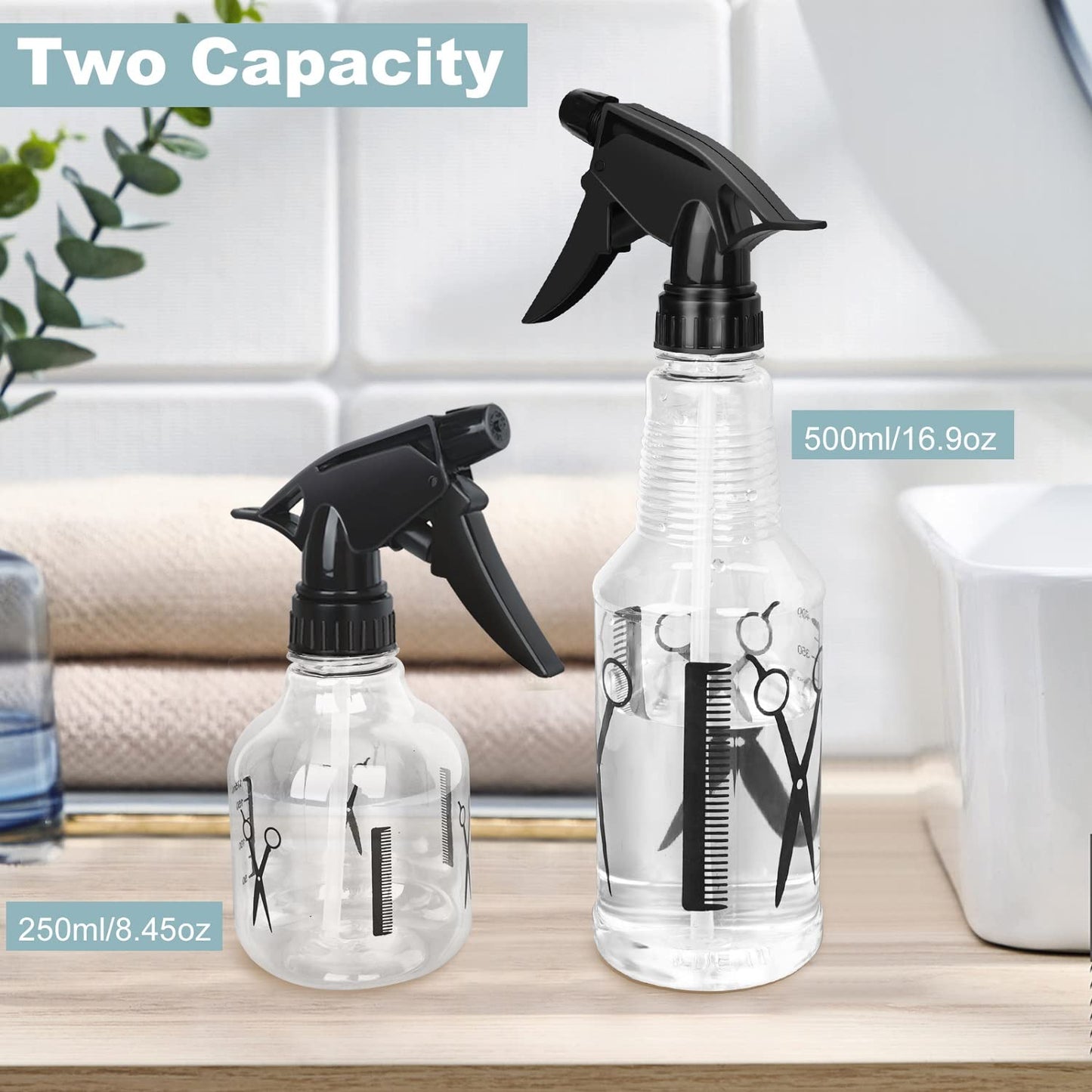 Avenoir Adjustable Spray Bottle - 250ml & 500ml | Versatile Container for Hair, Plants, and Home Cleaning