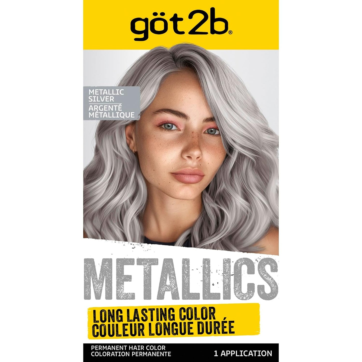 Got2b Metallics Permanent Hair Color - M72 Dusty Silver | Vibrant, Long-Lasting Shade