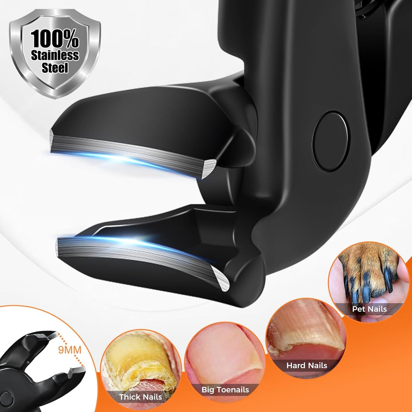 Toenail Clippers for Thick Nails - Long Handled Angled Head | Ideal for Seniors & Easy Grip