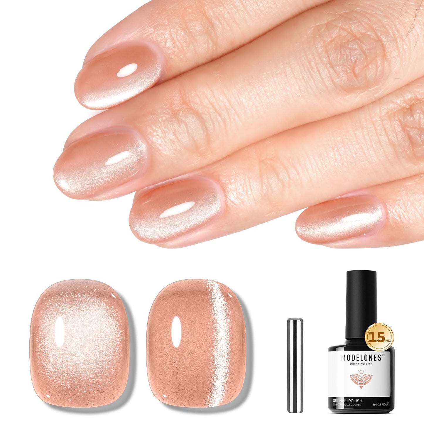 Modelones Gel Nail Polish - Caramel Coffee Brown Soak Off | 15ML Neutral Nude Color for DIY Nail Art & Manicure