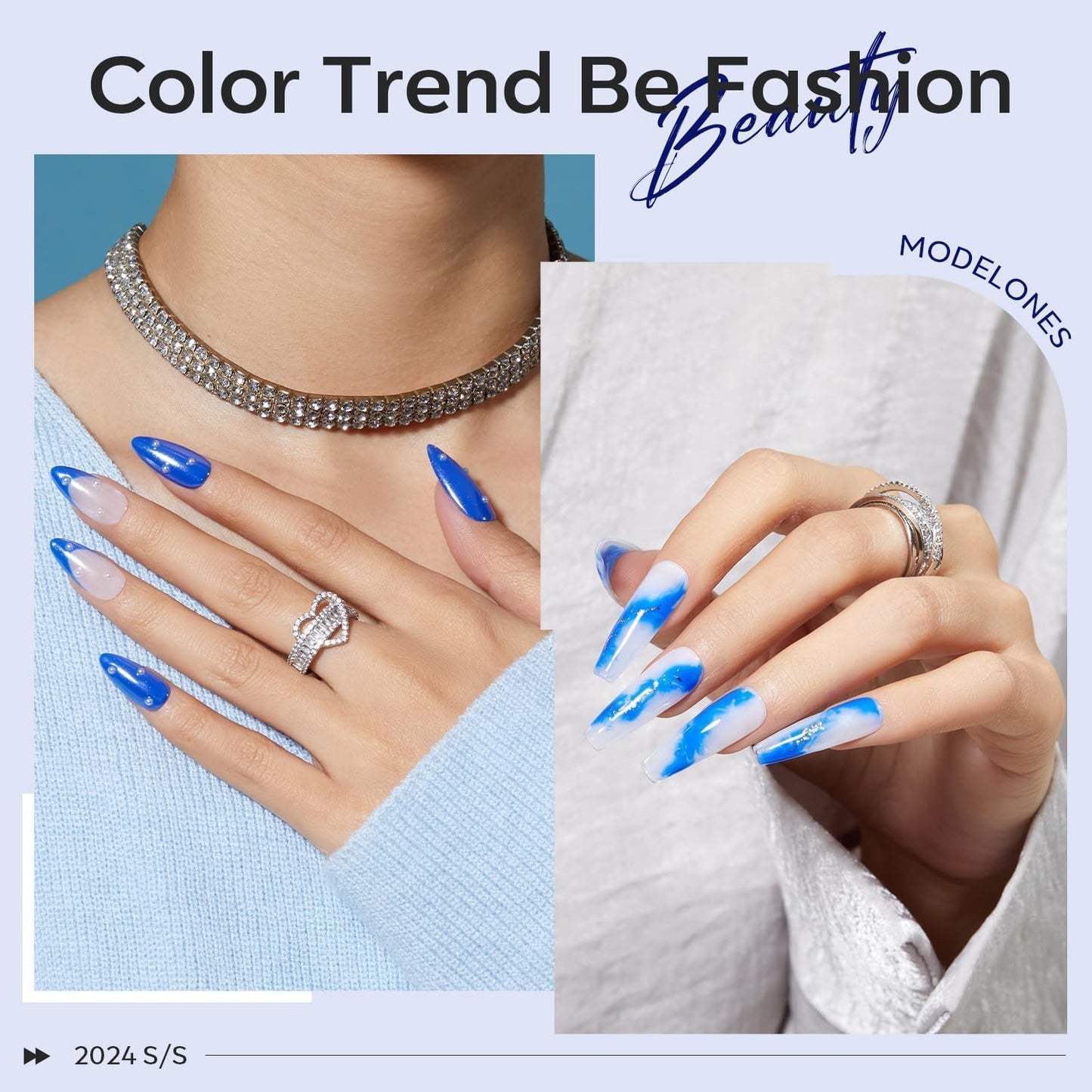 Modelones Blue Gel Nail Polish - Cobalt Blue Soak Off UV LED Manicure | 15 ML