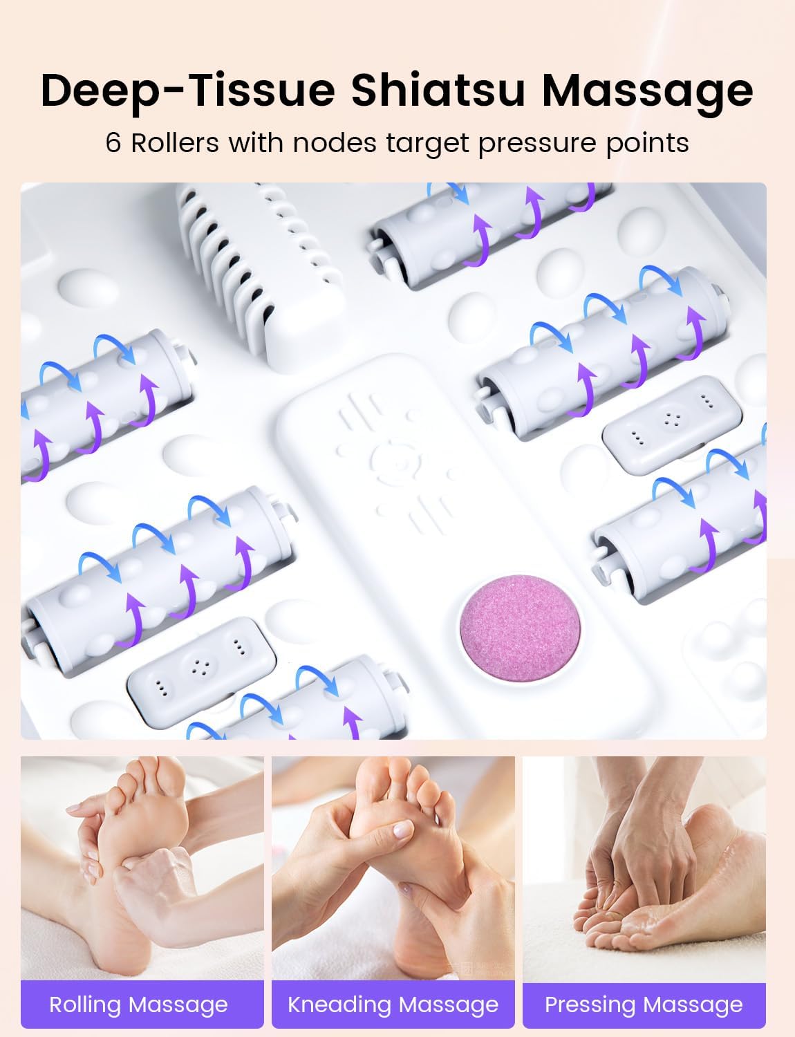 Collapsible Foot Spa - Fast Heating & Massage - 14 Temp Control, Smart Touch Screen | Space-Saving Design, Perfect Gift for Dad