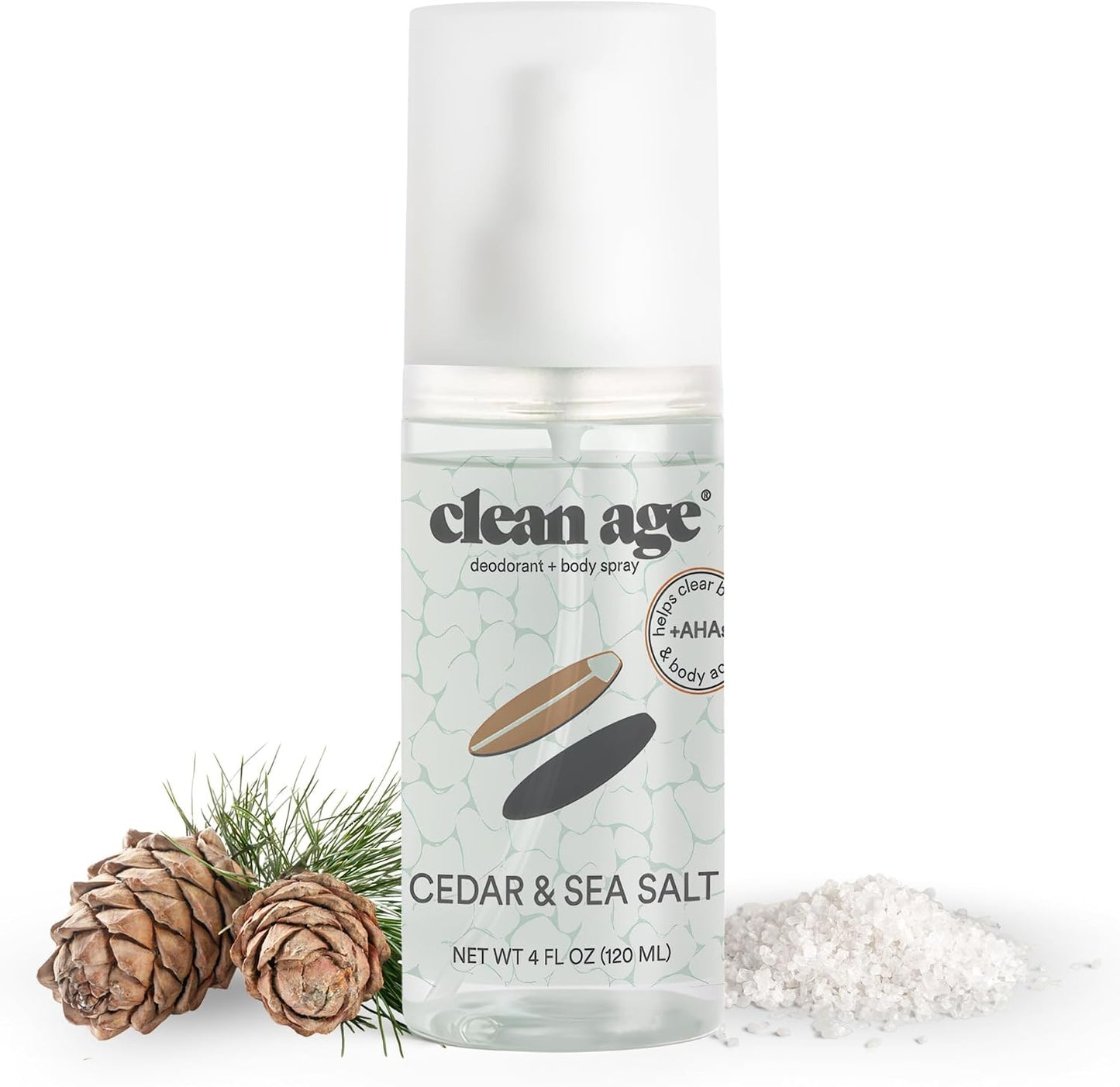 Aluminum-Free Deodorant & Body Spray - Waves 4oz | Clean Formula for Teens with AHA for Body Acne