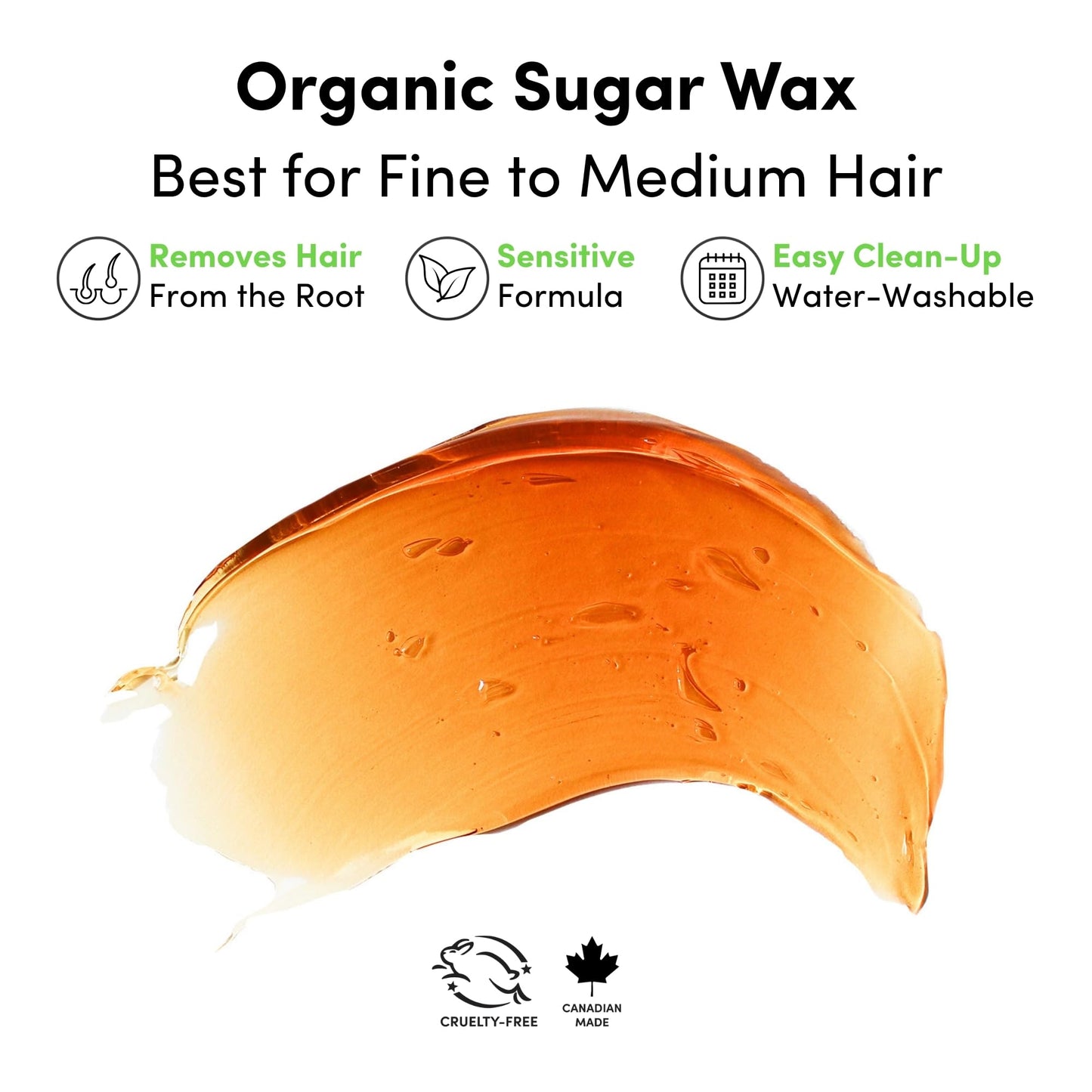 Parissa Microwavable Sugar Wax Kit for Face, Legs & Body, USDA Certified Natural Hair Removal Wax, Water-Washable & Gentle for Sensitive Skin (8 fl oz)