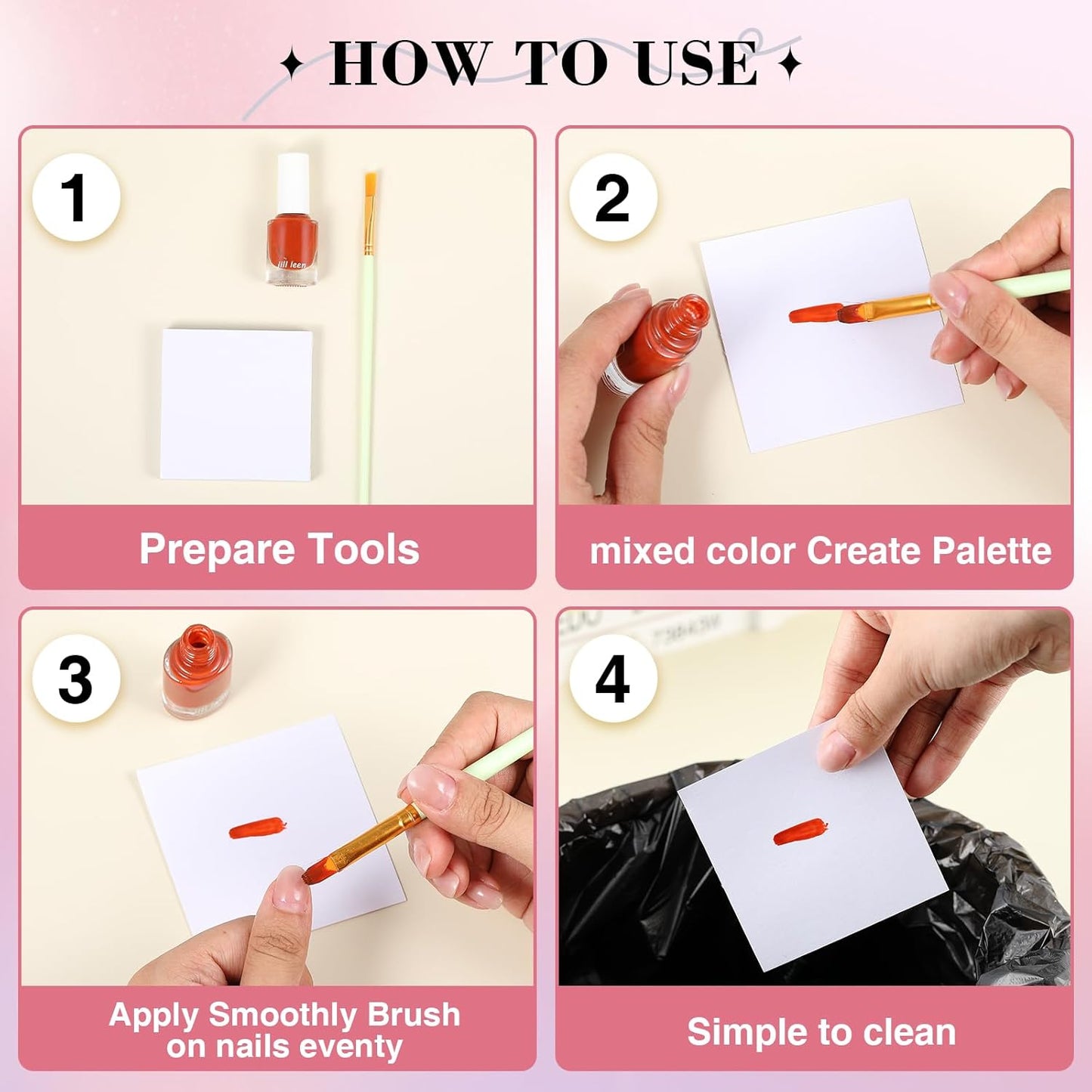 Disposable Nail Polish Palette Paper - Double-Sided Gel Art Mixing Tool | 100 Sheets, Waterproof, 3x3 in