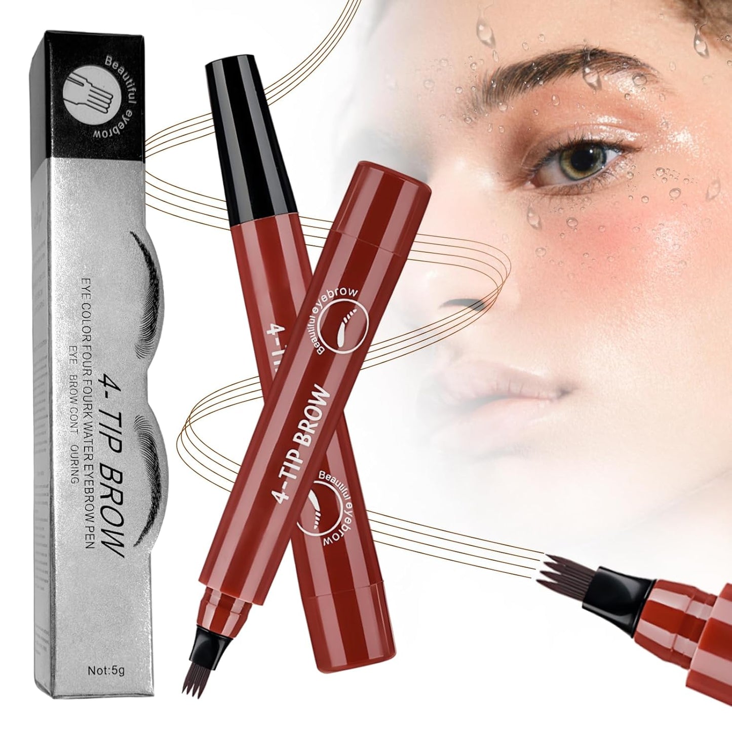 Microblading Eyebrow Pencil - 2026 Upgraded Contouring Tool with Micro-Fork Tip | Premium 3D Waterproof, Dark Brown