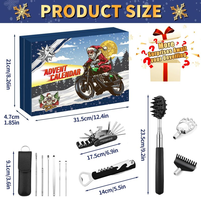 MOVINPE Gadget Advent Calendar for Men Teenage Boys 2025 Christmas, Gadgets Tools Funny Socks, Gua Sha Facial Tools, Paracord Survival Bracelet, 24 Days Gifts for Son, Boyfriend, Husband, Dad
