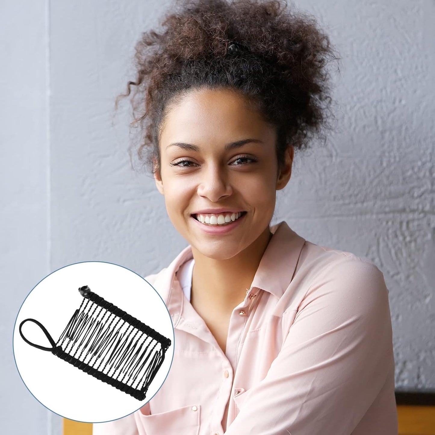 WILLBOND Banana Hair Clips for Women - Vintage Stretchy Grip for Curly, Thick, Wavy Hair | 4 Pcs Set in Black