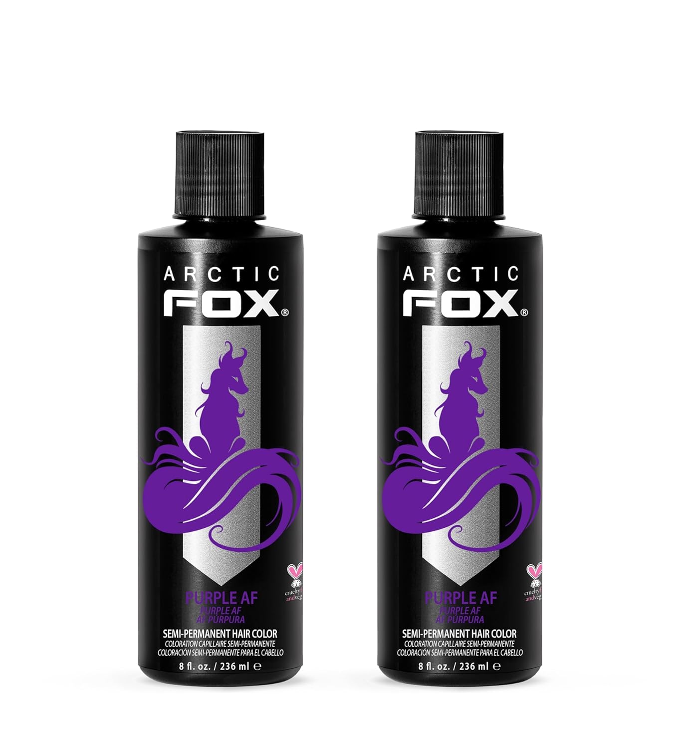 Arctic Fox Semi-Permanent Hair Dye - Vibrant Purple AF Color | Vegan, Ammonia-Free, 4 Fl Oz