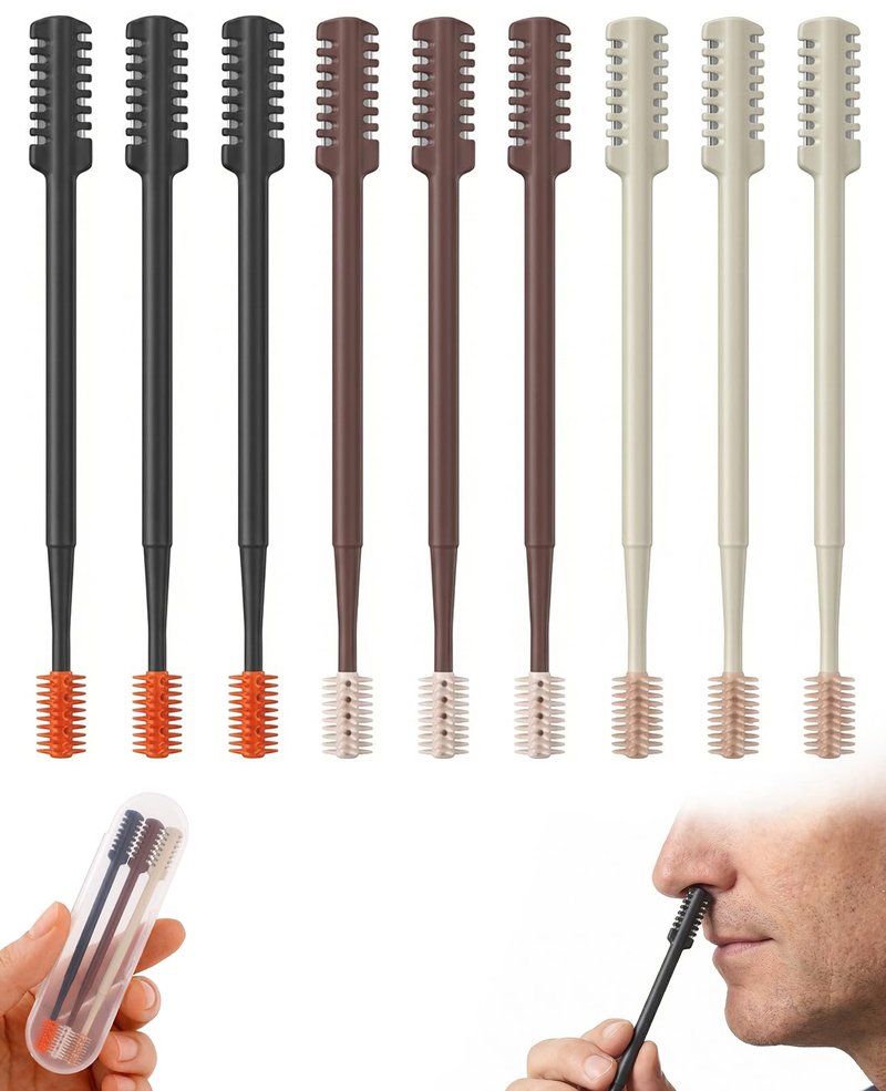 Waaqkid 9 PCS Nasal Hair Cutter for Women Men, 2-in-1 Manual Nose Hair Trimmer with Case