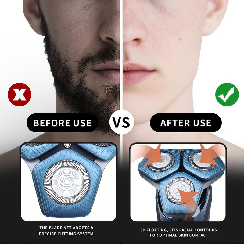 SH71/50 Shaving Heads Compatible with Phili*s Shavers Series S5000 (S5XXX),S7000 (S7XXX) for SH60/70 and SH70/70 (Blue)