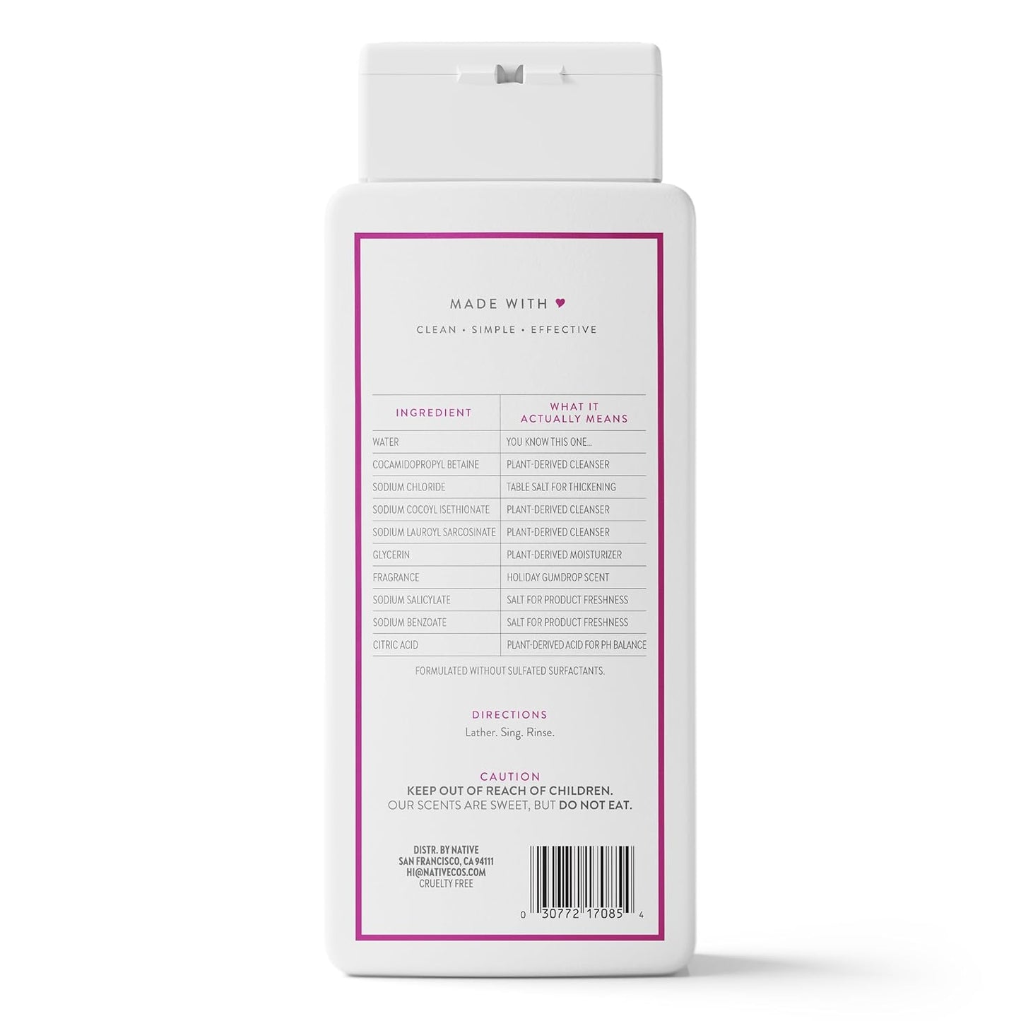 Native Body Wash - Holiday Gumdrop Scent | Naturally Derived Ingredients, Sulfate & Paraben Free | 18 oz