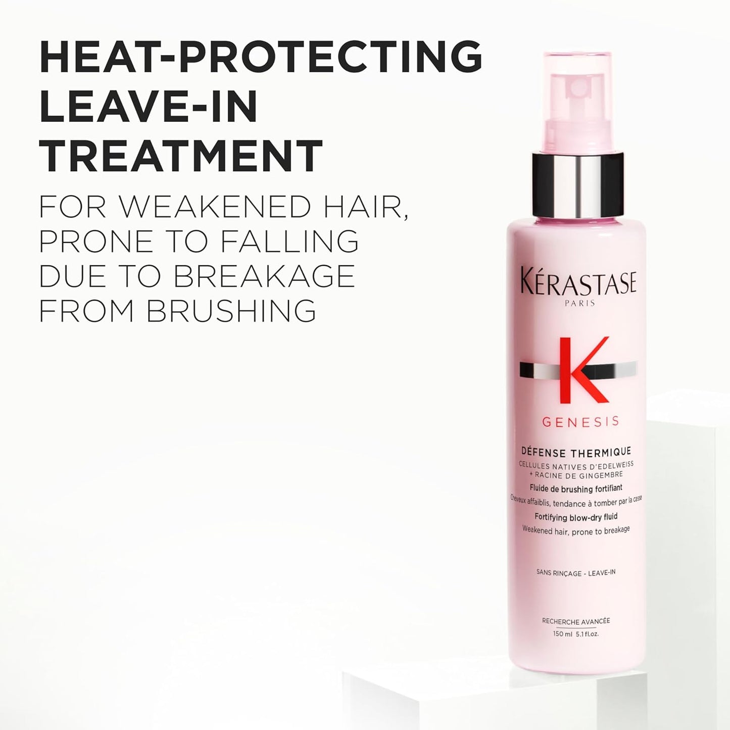 Kerastase Genesis Thermique Blow Dry Primer - Heat Protectant for Weak Hair | Anti-Breakage, 5.1 Fl Oz