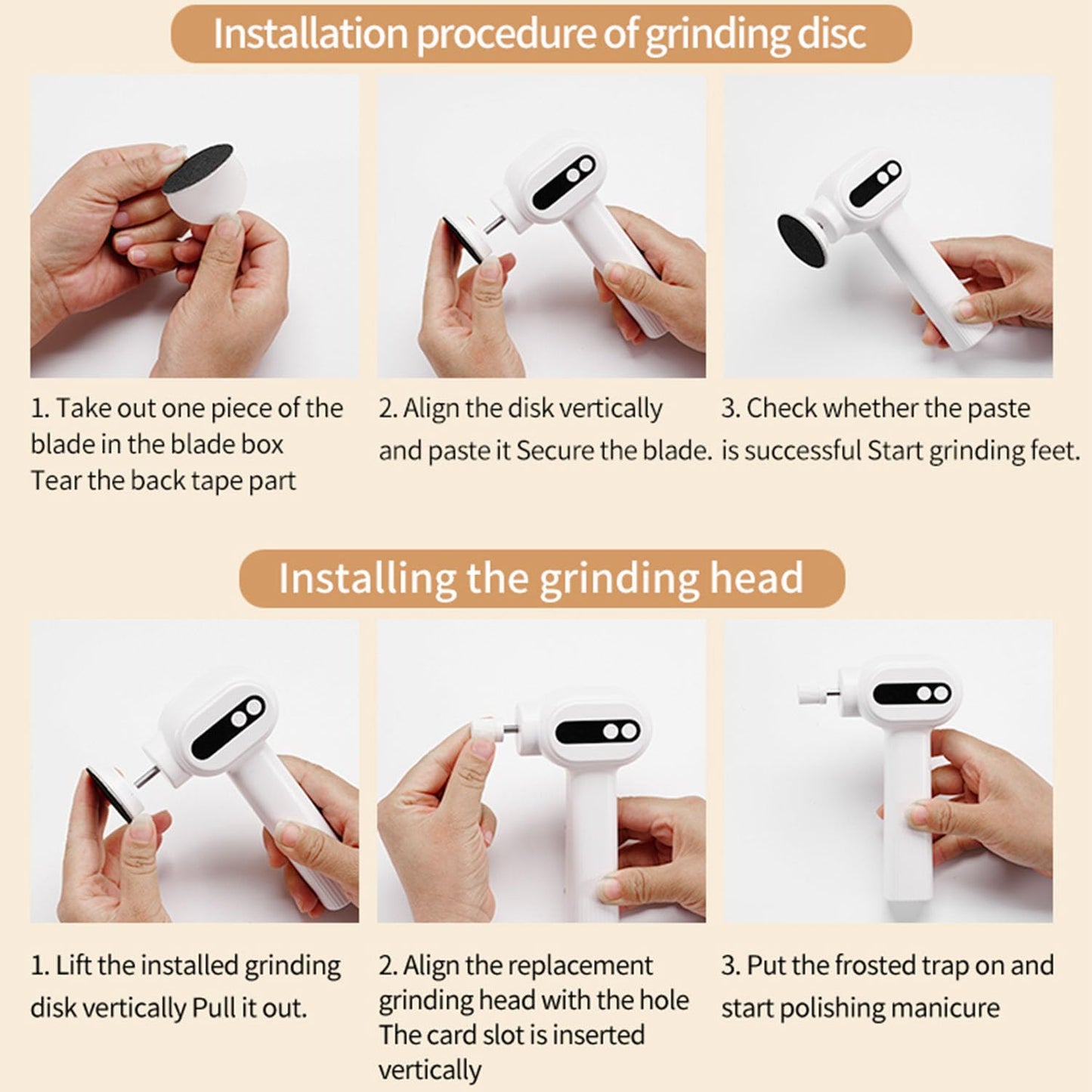 Electric Callus Remover for Feet - Rechargeable Cordless Pedicure Tool with 6 Speeds & 20 Sandpaper Discs, Professional Dead Skin Remover for Cracked Heels,Electric Foot File(White)