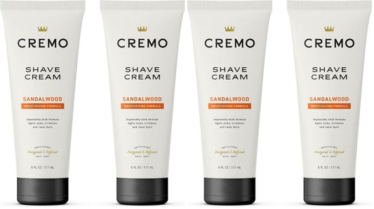 Cremo Barber Grade Sandalwood Shave Cream, Astonishingly Superior Ultra-Slick Shaving Cream Fights Nicks, Cuts And Razor Burn, 6 Fl Oz,2 Count (Pack of 2)