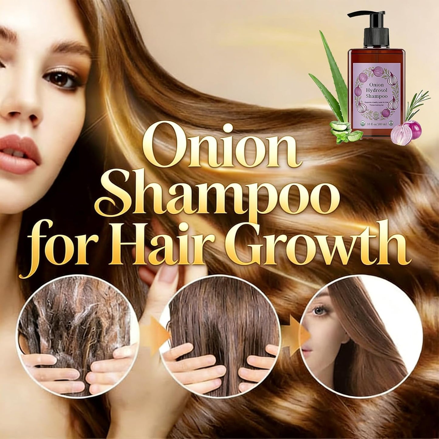 Onion Hydrosol Conditioner for Hair Growth - Rosemary & Biotin for Stronger, Fuller Hair | 1 Bottle