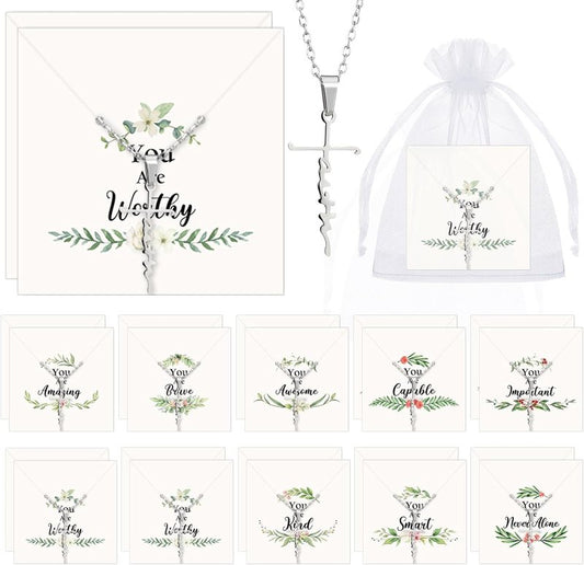 Christian Faith Pearl Necklaces - Elegant Church Gifts for Moms & Women | Bulk Options Available (10/20/40)
