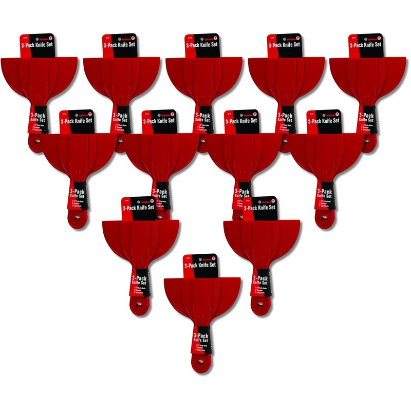 Red Devil 4718 3-Piece Plastic Knife Set, (Pack of 12)