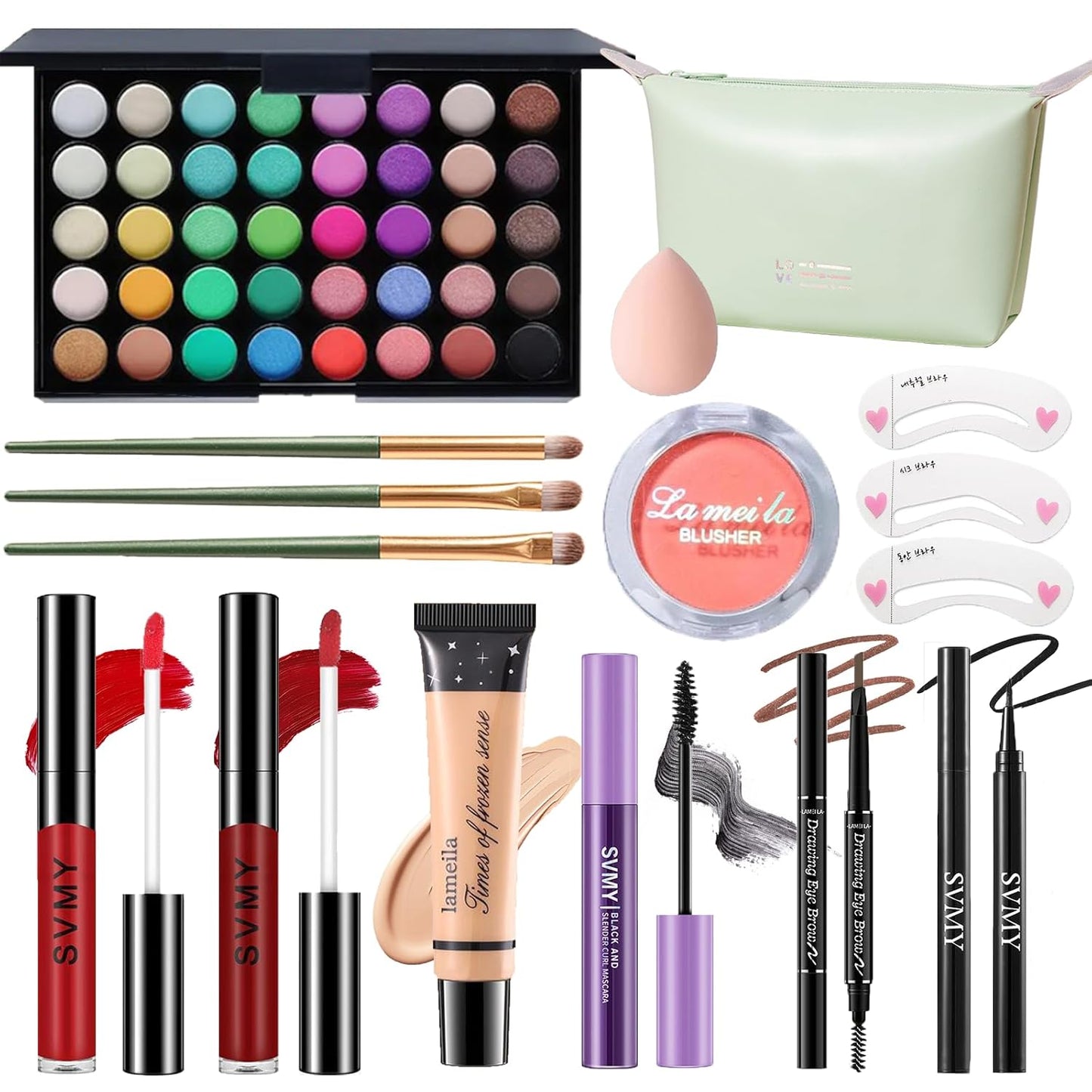 Makeup Set for Women - Complete Makeup Kit for Beginners & Pros | Travel-Friendly, Versatile Palette & Lip Gloss
